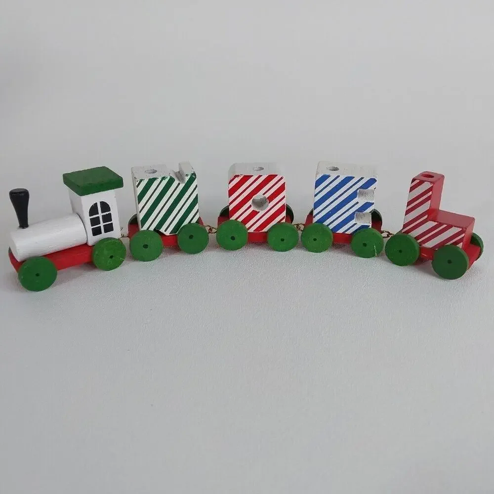 Noel Train Decoration Christmas Holidays‎ Wood Handmade